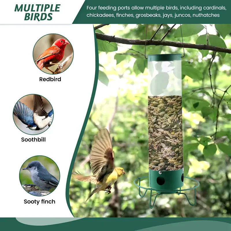 Squirrel Proof Bird Feeder with Multi-Feeding Ports