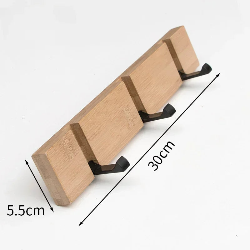 Wooden Wall-Mounted Coat Rack with Hidden Hook