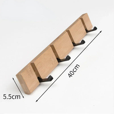 Wooden Wall-Mounted Coat Rack with Hidden Hook