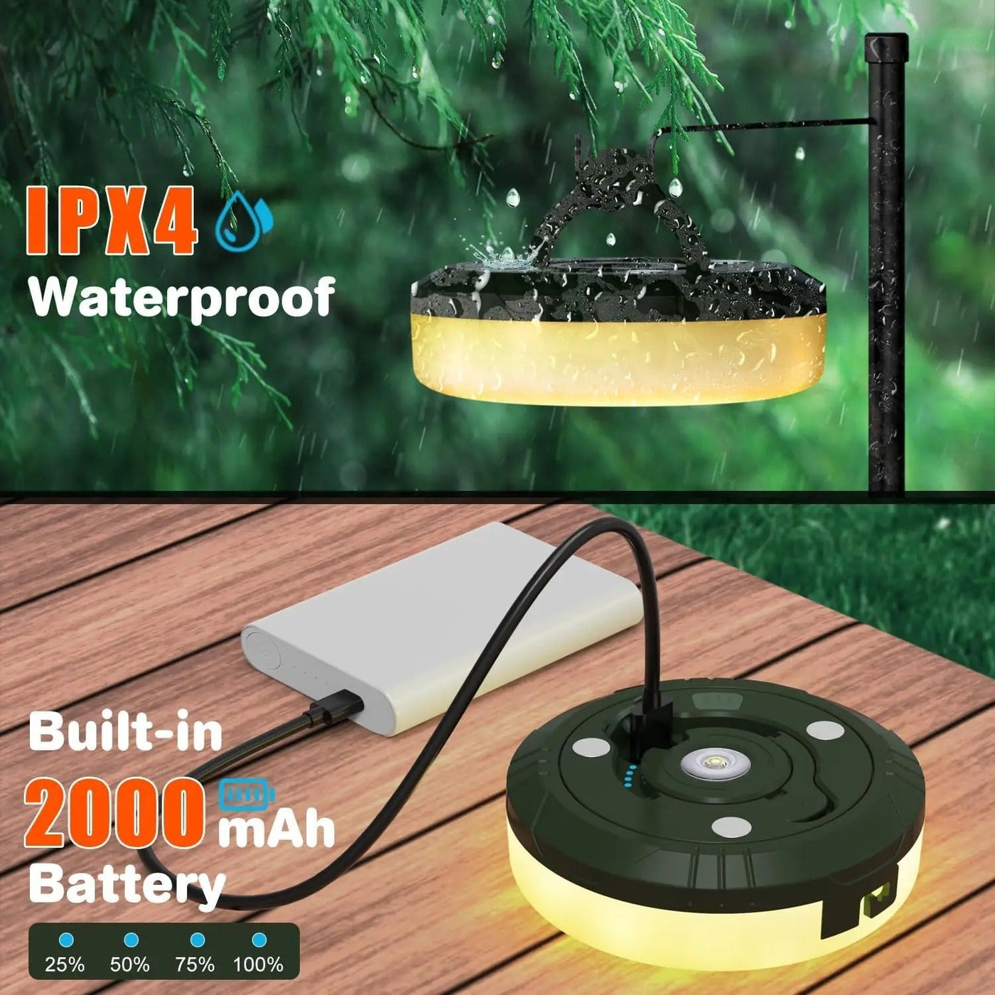 Pro 4 in 1 Camp Lights  String Lights with 8 Lighting modes